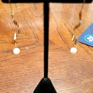 Gold Spiral Pearl earrings